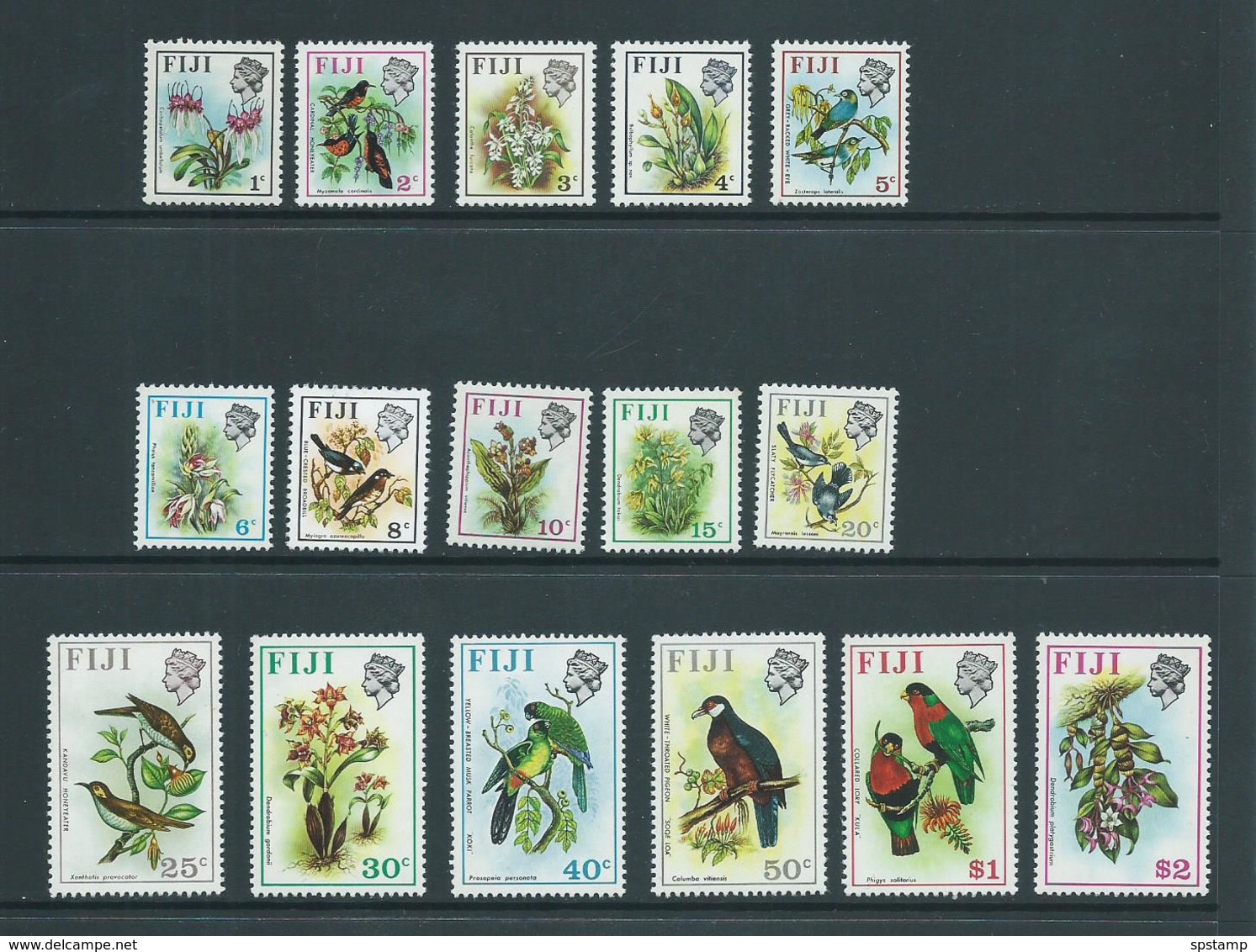 Fiji 1971 Bird & Flower Decimal Definitives Simplified Set Of 16 MNH - Fiji (1970-...)