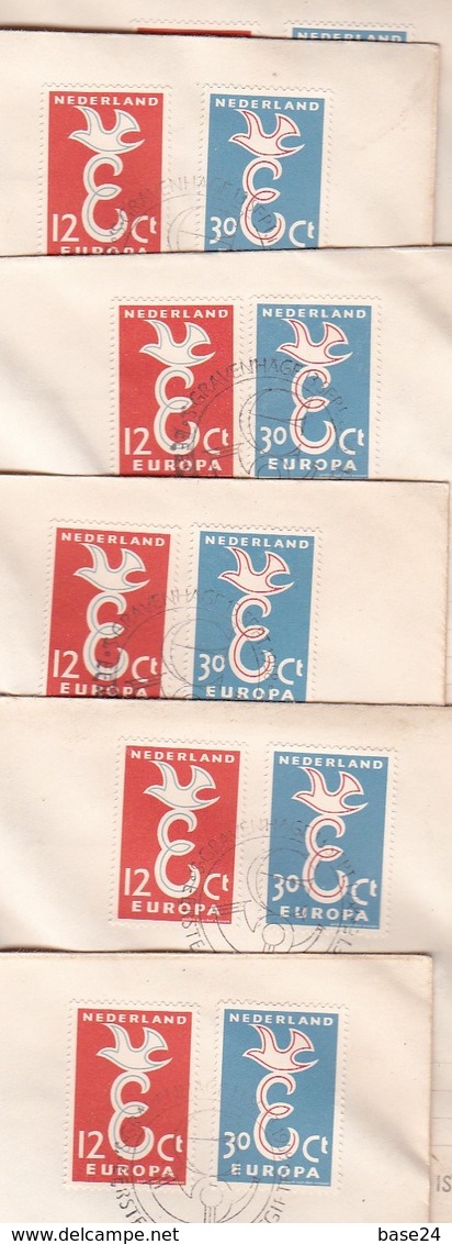 1958 Olanda Holland Nederland Europa CEPT EUROPE 6 FDC Seconda Scelta Colomba Dove - 1958