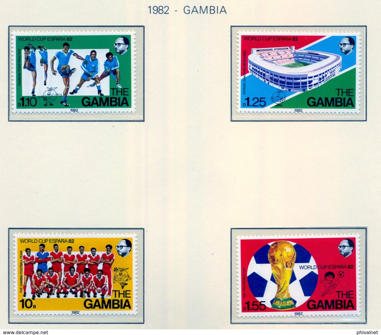 CAMPEONATO DEL MUNDO DE FÚTBOL , ESPAÑA 82 , SELLOS NUEVOS ** , EXCELENTE CALIDAD , GAMBIA - 1982 – Espagne