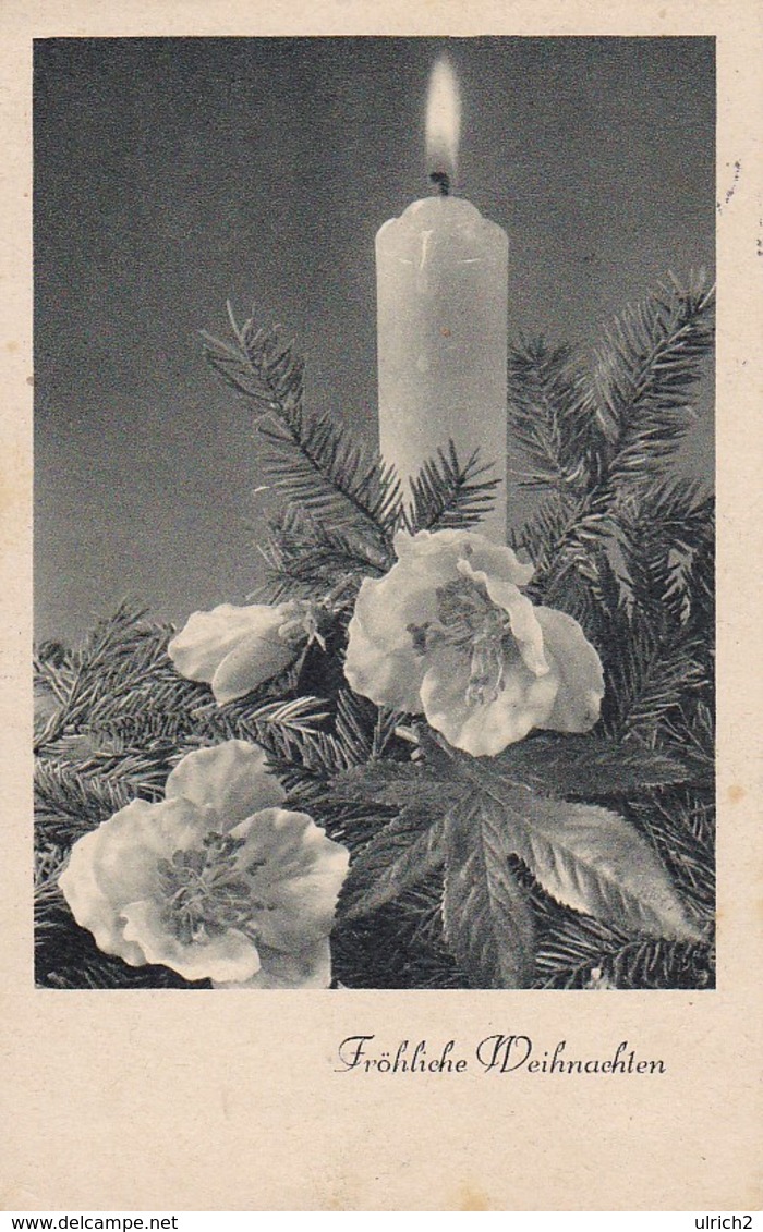 AK Fröhliche Weihnachten - Kerze Tannenzweig - Feldpost Fliegerhorstkommando Langendiebach Küchenverwaltung 1940 (34280) - Sonstige & Ohne Zuordnung