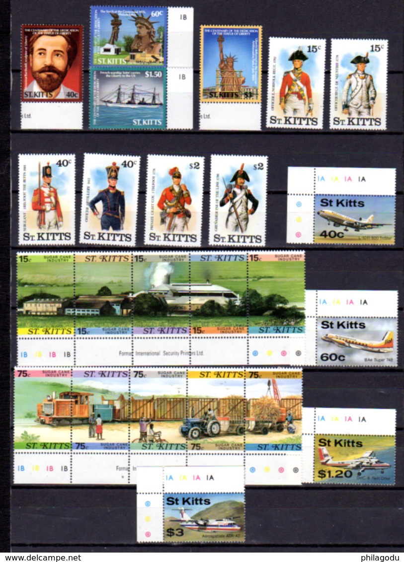 1985-88  Saint- Kitts 1985-88,  Entre Yv.  592 Et BF 13**, Cote 124 €, - St.Kitts-et-Nevis ( 1983-...)