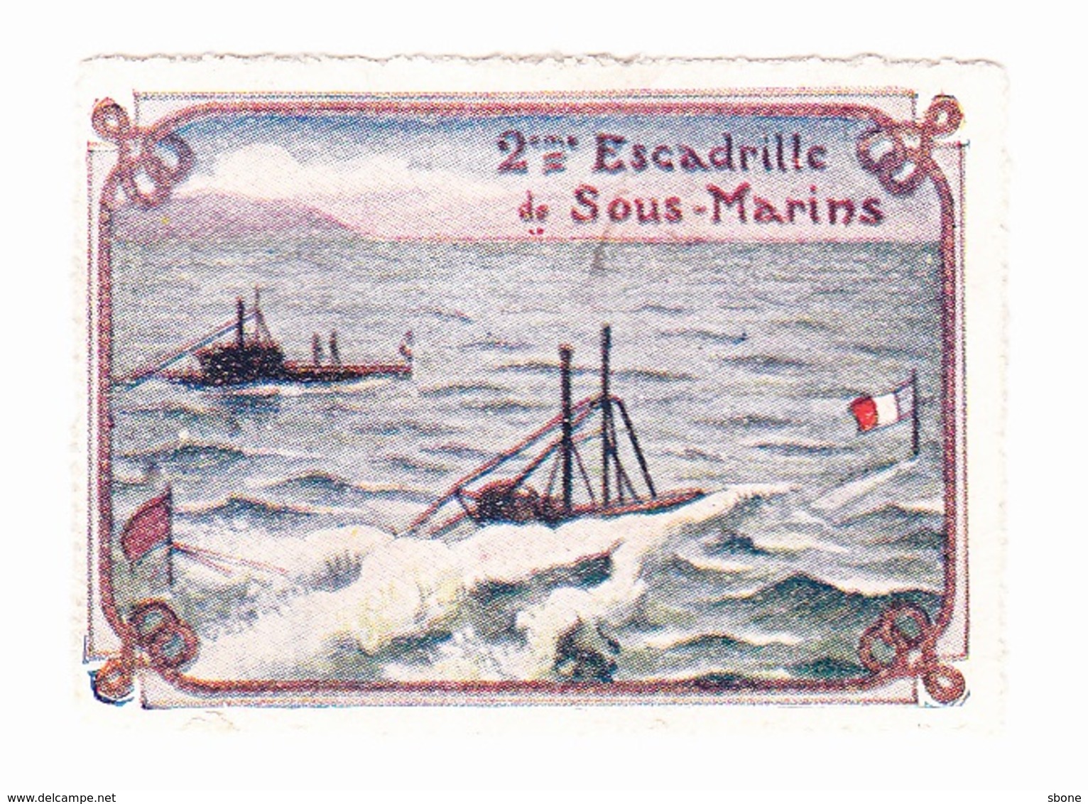 Vignette Militaire Delandre - 2ème Escadrille De Sous Marins - Military Heritage