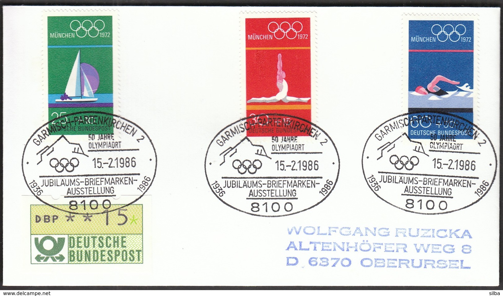 Germany Garmisch-Partenkirchen 1986 / Olympic Games / 50 Jahre Olympiaort Briefmarkenausstellung - Hiver 1936: Garmisch-Partenkirchen