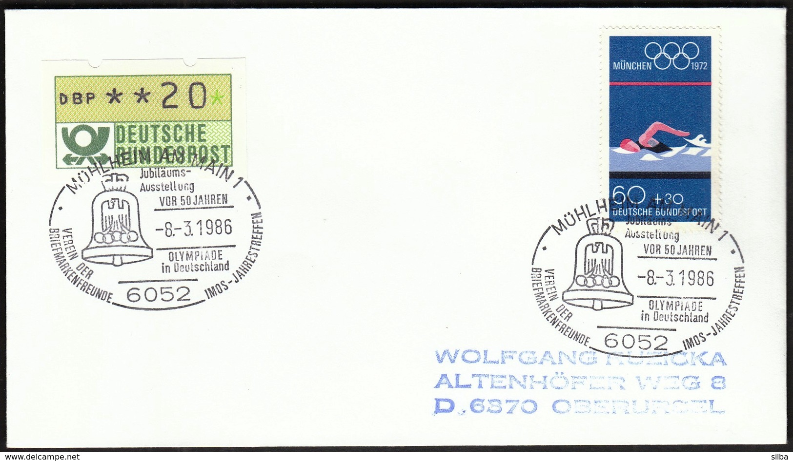 Germany Muhlheim Am Main 1986 / 50 Years Of Olympic Games In Germany / Jubilee Philatelic Exhibition - Estate 1936: Berlino