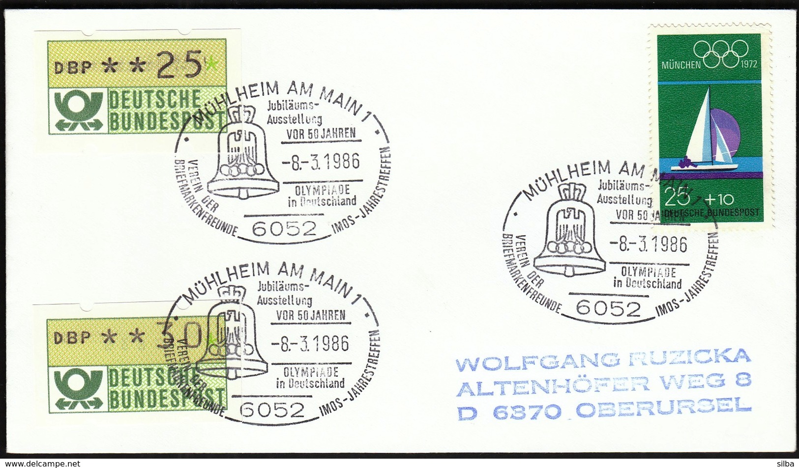 Germany Muhlheim Am Main 1986 / 50 Years Of Olympic Games In Germany / Jubilee Philatelic Exhibition - Sommer 1936: Berlin