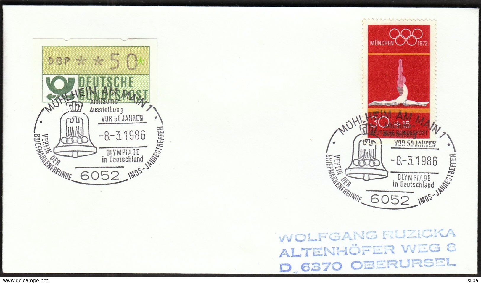 Germany Muhlheim Am Main 1986 / 50 Years Of Olympic Games In Germany / Jubilee Philatelic Exhibition - Ete 1936: Berlin