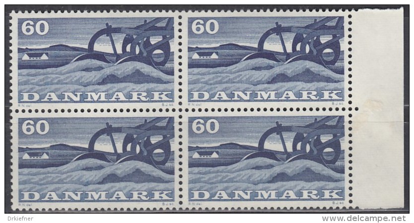 DÄNEMARK 380, 4erBlock, Eckrand, Postfrisch **, Landwirtschaft 1960 - Blocks & Sheetlets