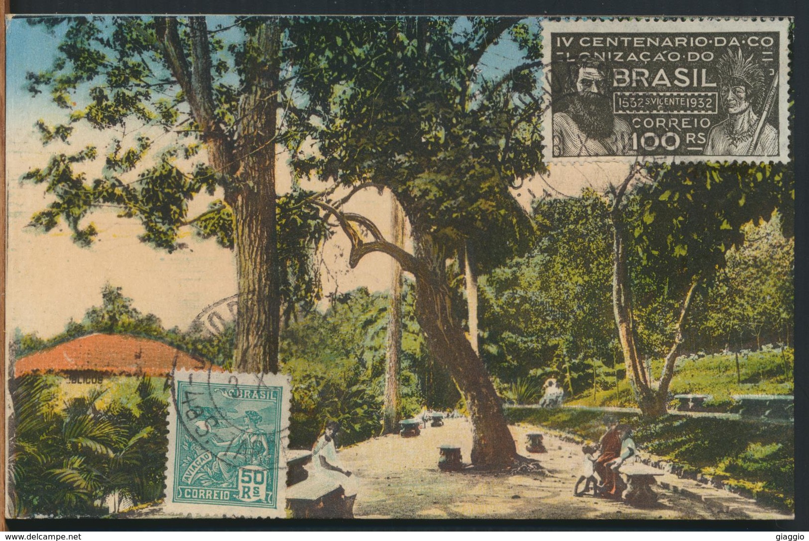 °°° 10947 - BRASIL - JOAO PESSOA - PARQUE ARR. CAMARA - 1932 With Stamps °°° - João Pessoa