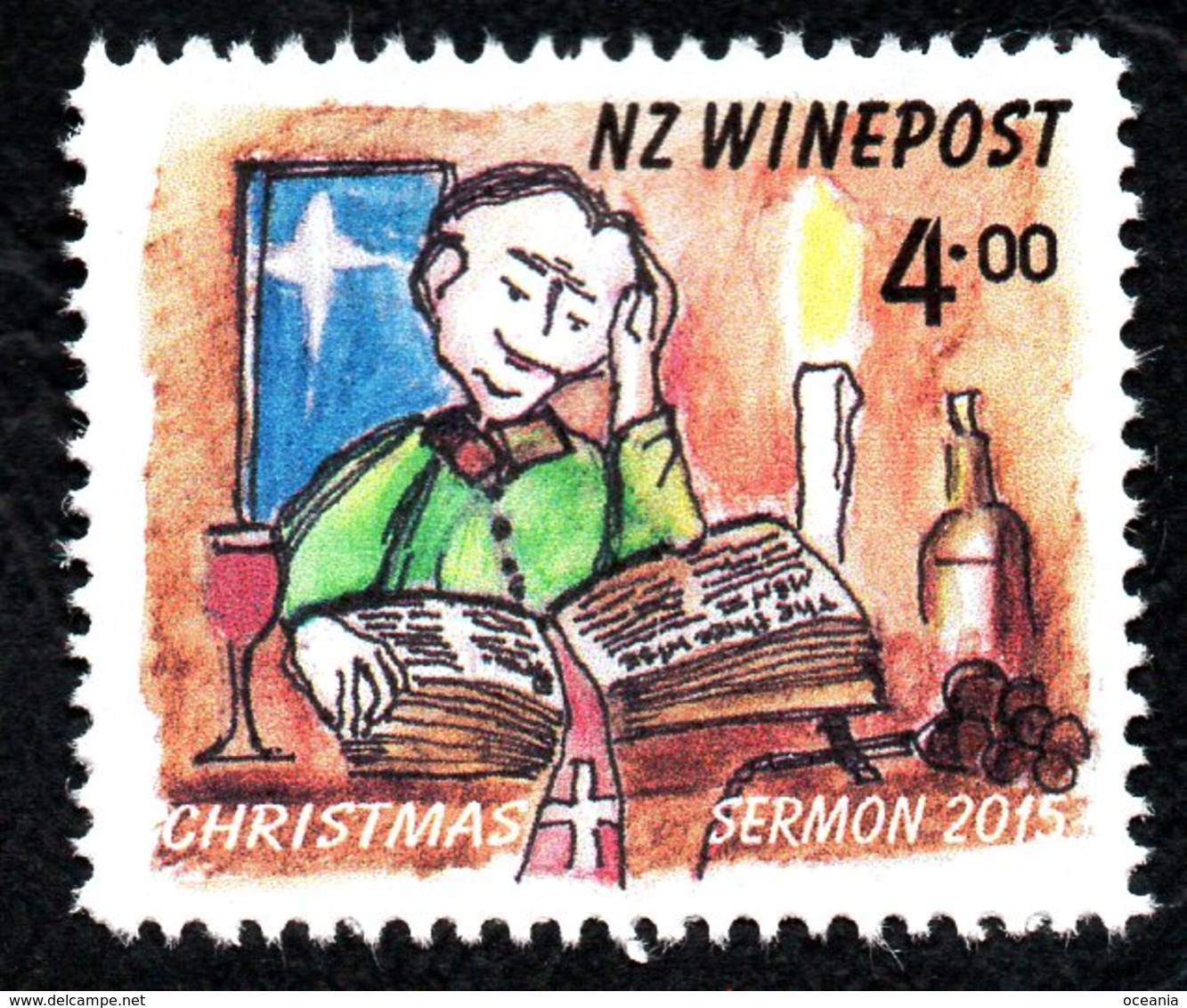 New Zealand Wine Post Xmas Satmp- The Sermon - Other & Unclassified