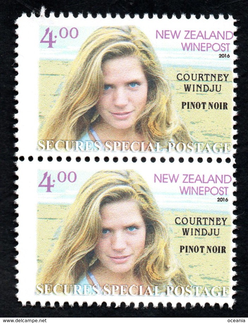 New Zealand Wine Post Courtney Windju Wine Stamp Pair - Other & Unclassified