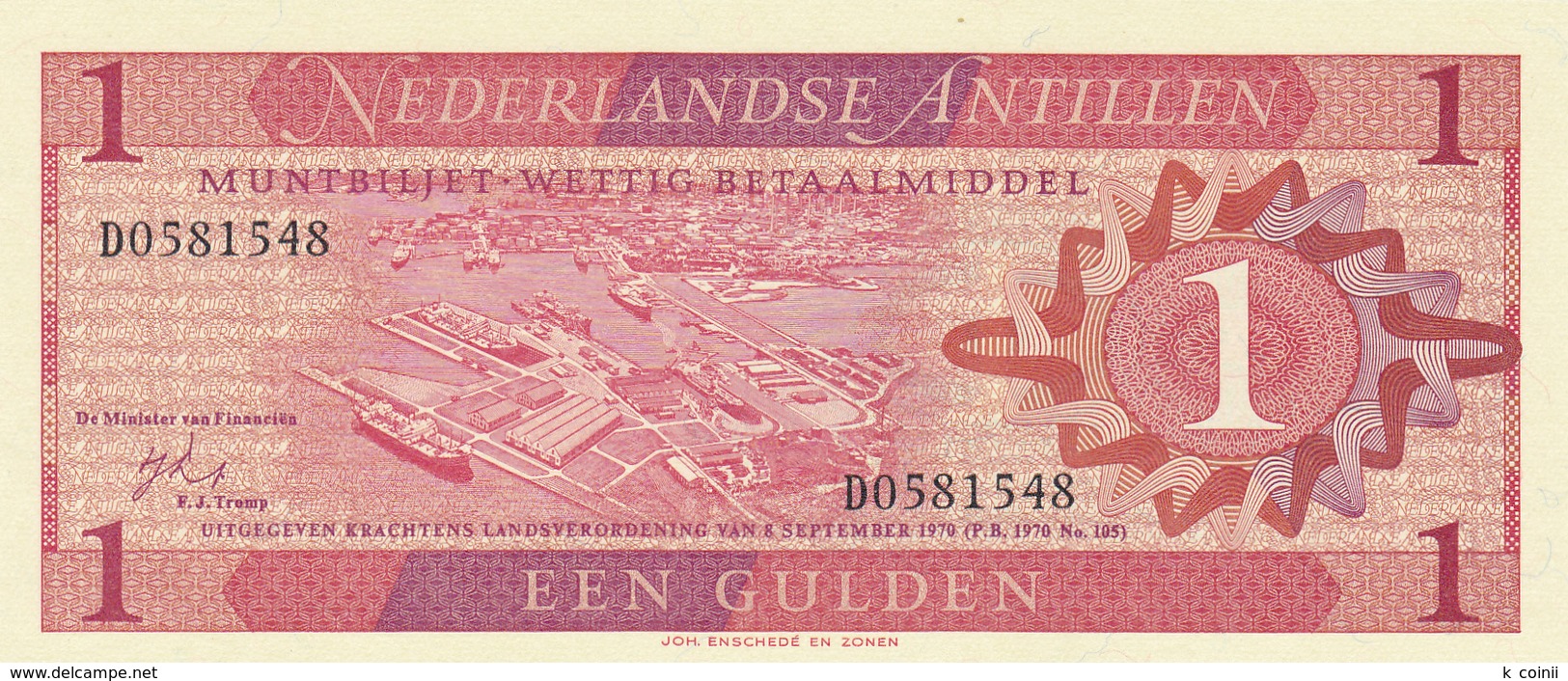 Netherland Antilles - 1 Gulden - 8 Set 1970 - UNC - Antilles Néerlandaises (...-1986)