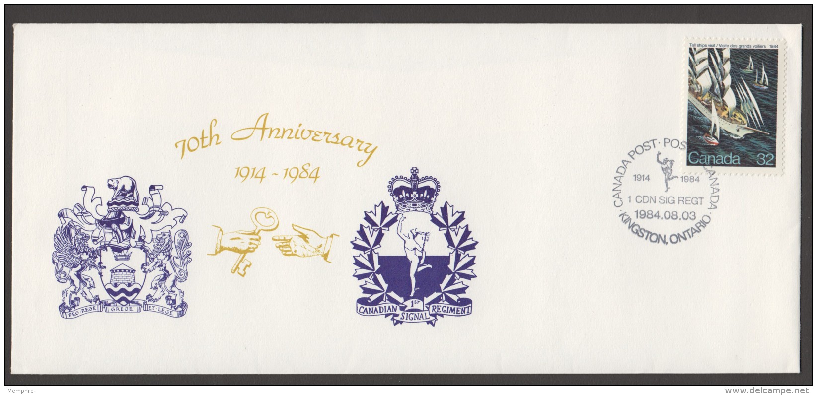 MILITARY -  Canadian First Signal Regiment 75th  Ann - With Insert - Sobres Conmemorativos