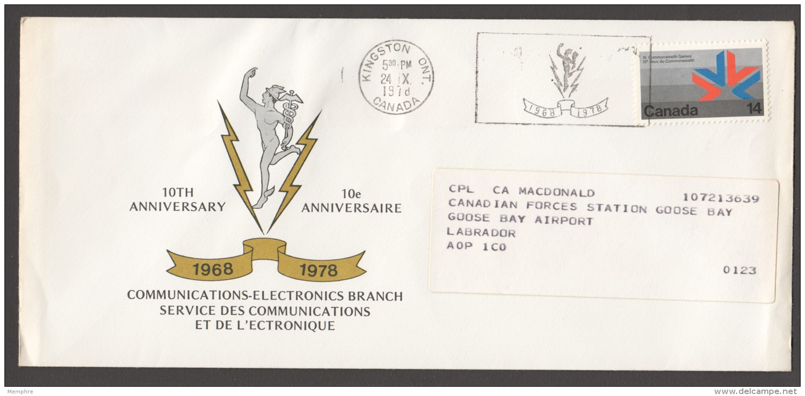 MILITARY -  Canadian Forces Communication-Electronic Branch - Special Cancel - Sobres Conmemorativos