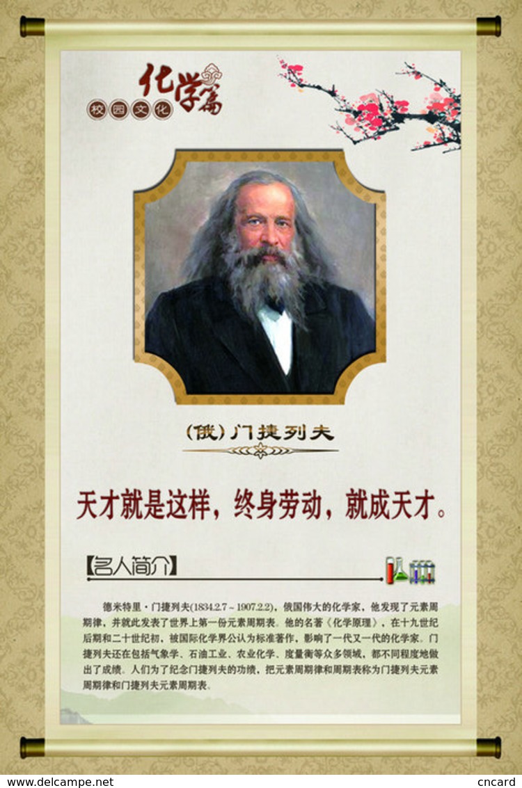 [T31-061 ]  Dmitri Mendeleev Chemist  Inventor Chemistry ,  Pre-stamped Card, Postal Stationery - Chemistry