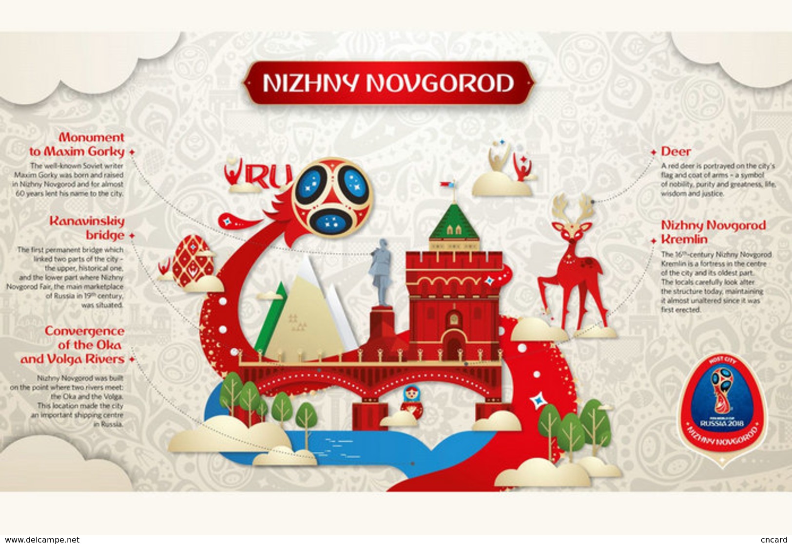 [T31-097 ] 2018 Russia FIFA World Cup Soccer Football ,  Pre-stamped Card, Postal Stationery - 2018 – Rusland