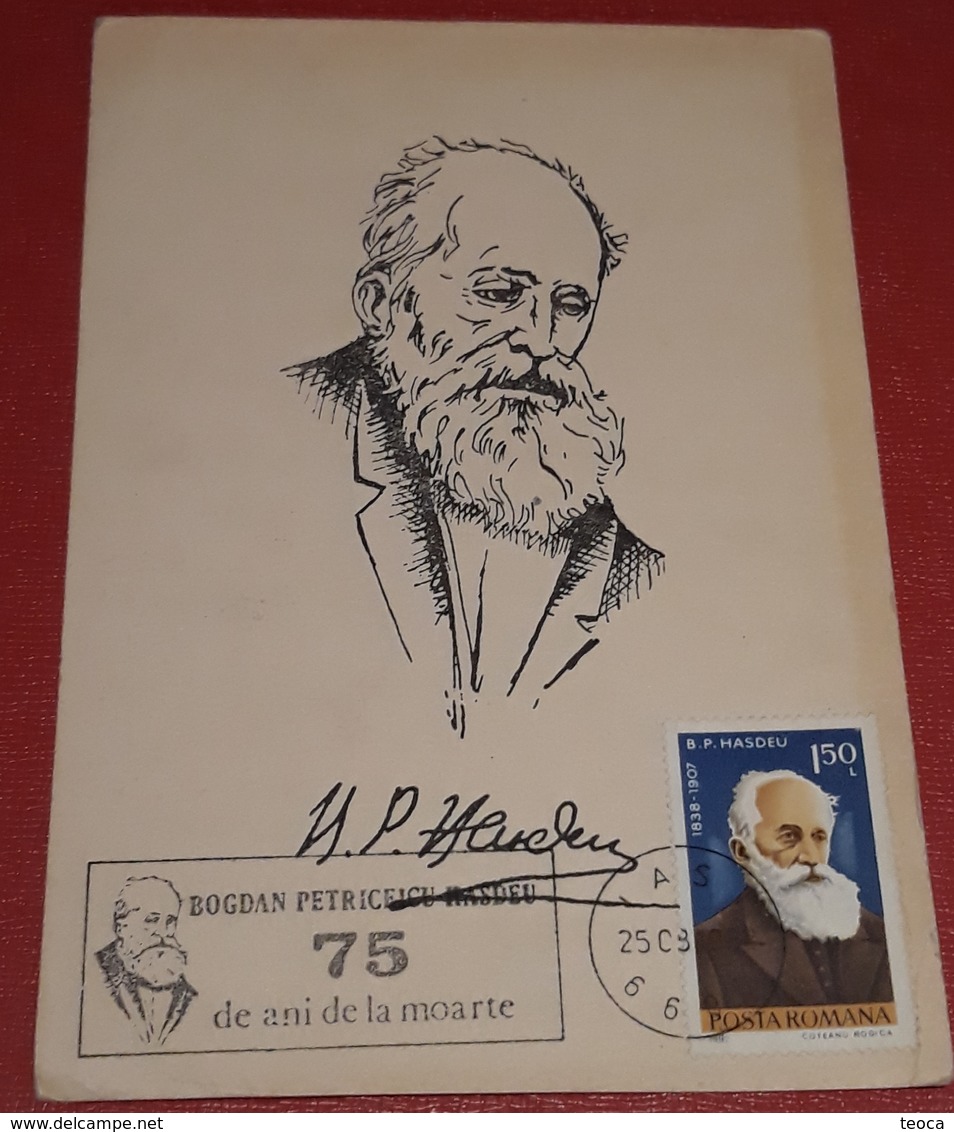 Maximum Card Romania , B.P. HASDEU , PORTRET, CANCELLATION IASI - Maximumkarten (MC)