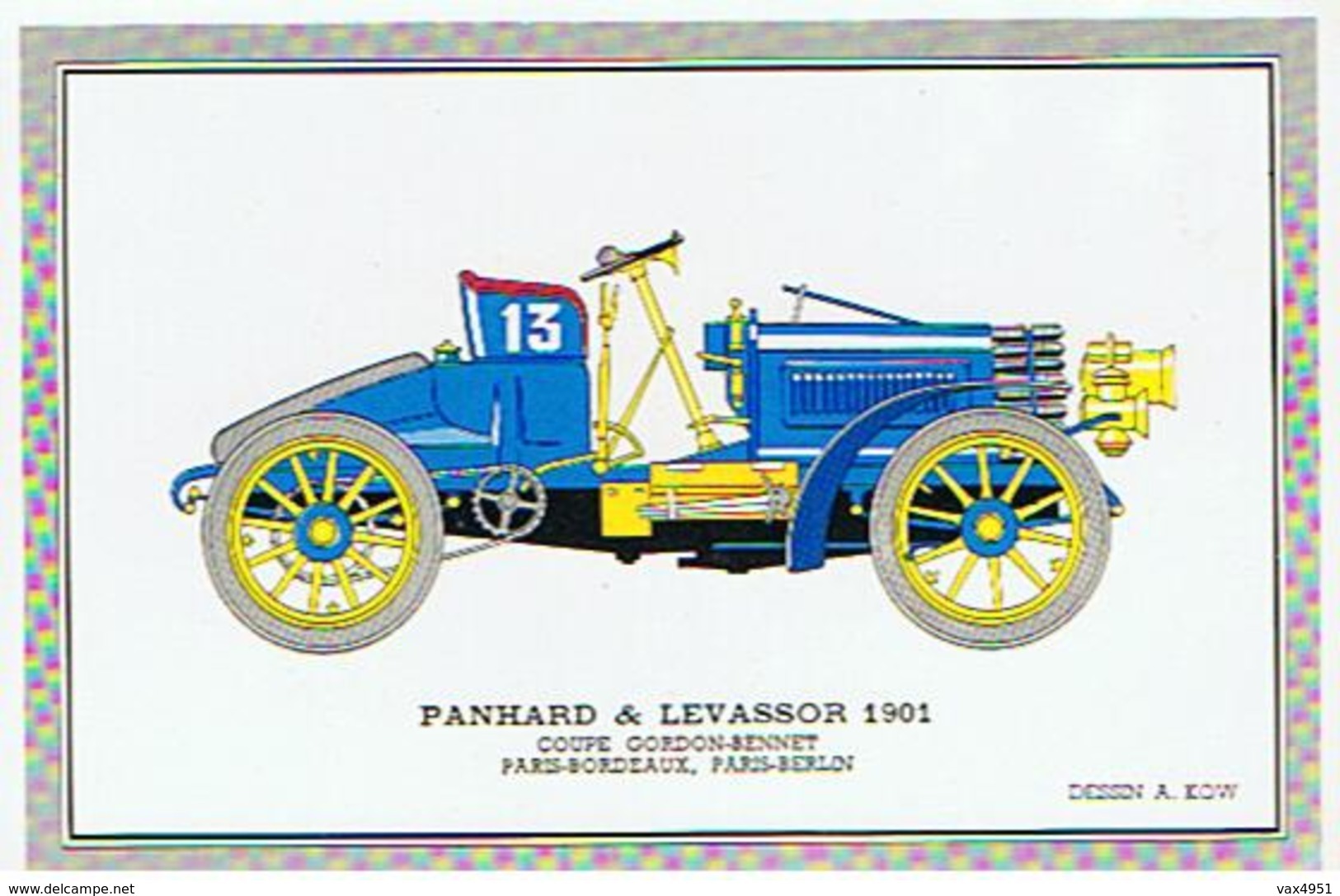 VOITURE  PANHARD &  LEVASSOR  1901   COUPE GORDON BENNET PARIS BORDAUX  A KOW  ****   RARE    A   SAISIR ***** - Autres & Non Classés