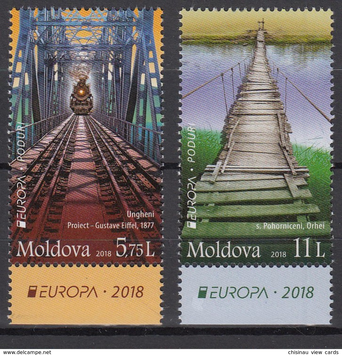 MOLDOVA 2018 EUROPA CEPT.BRIDGES.SET 2 STAMPS.MNH - 2018