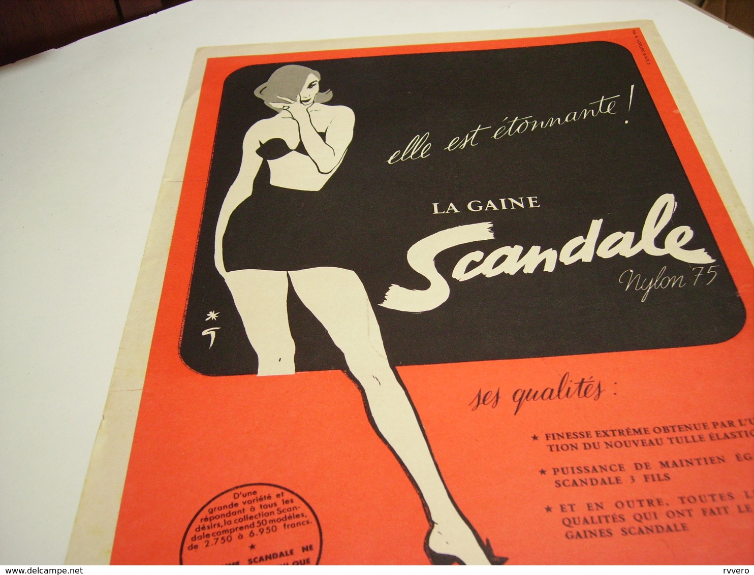 ANCIENNE   PUBLICITE LA GAINE SCANDALE 1953 - Other & Unclassified