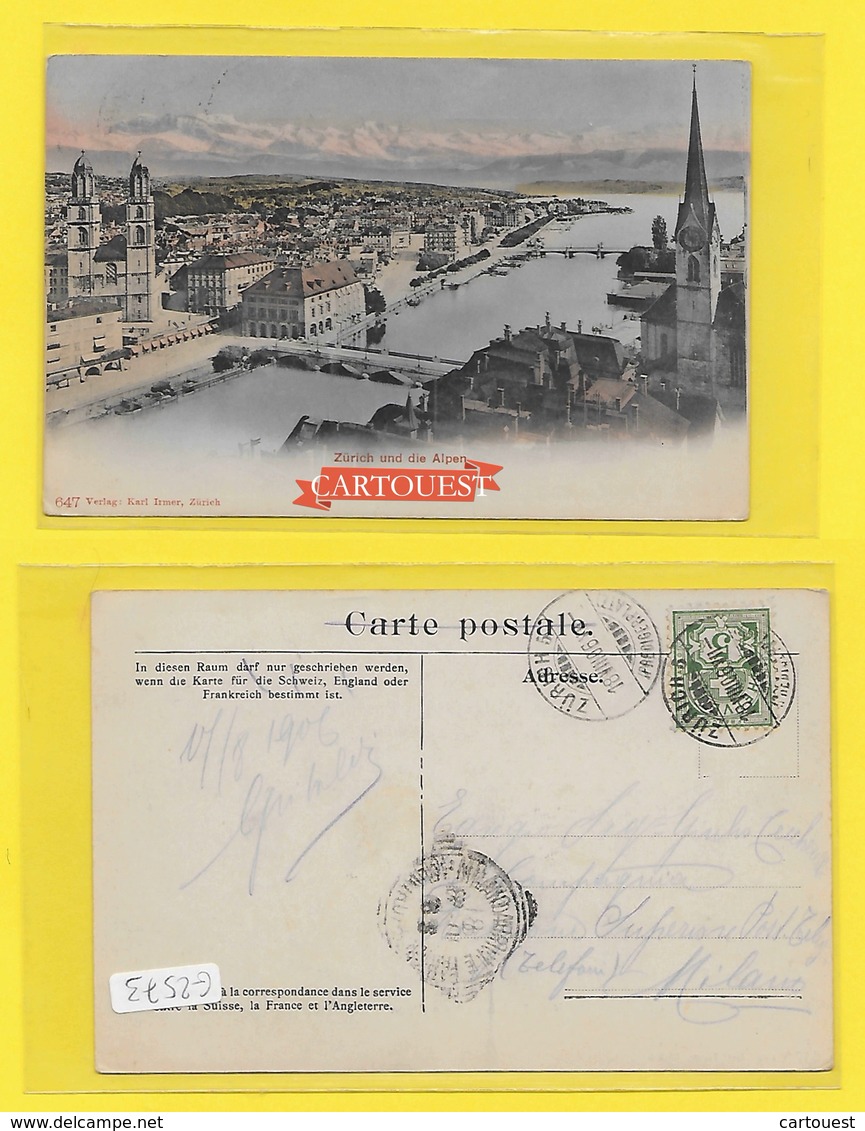 ZURICH - 1906 Vue Générale - Précurseur - Zürich