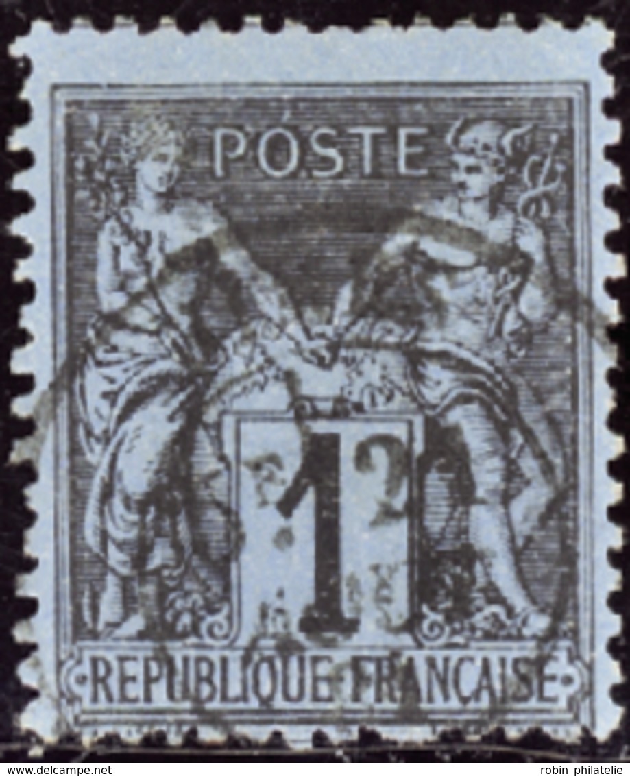 198 N°84 1c Noir Sur Bleu De Prusse TB Qualité:OBL Cote: 6000  - Autres & Non Classés