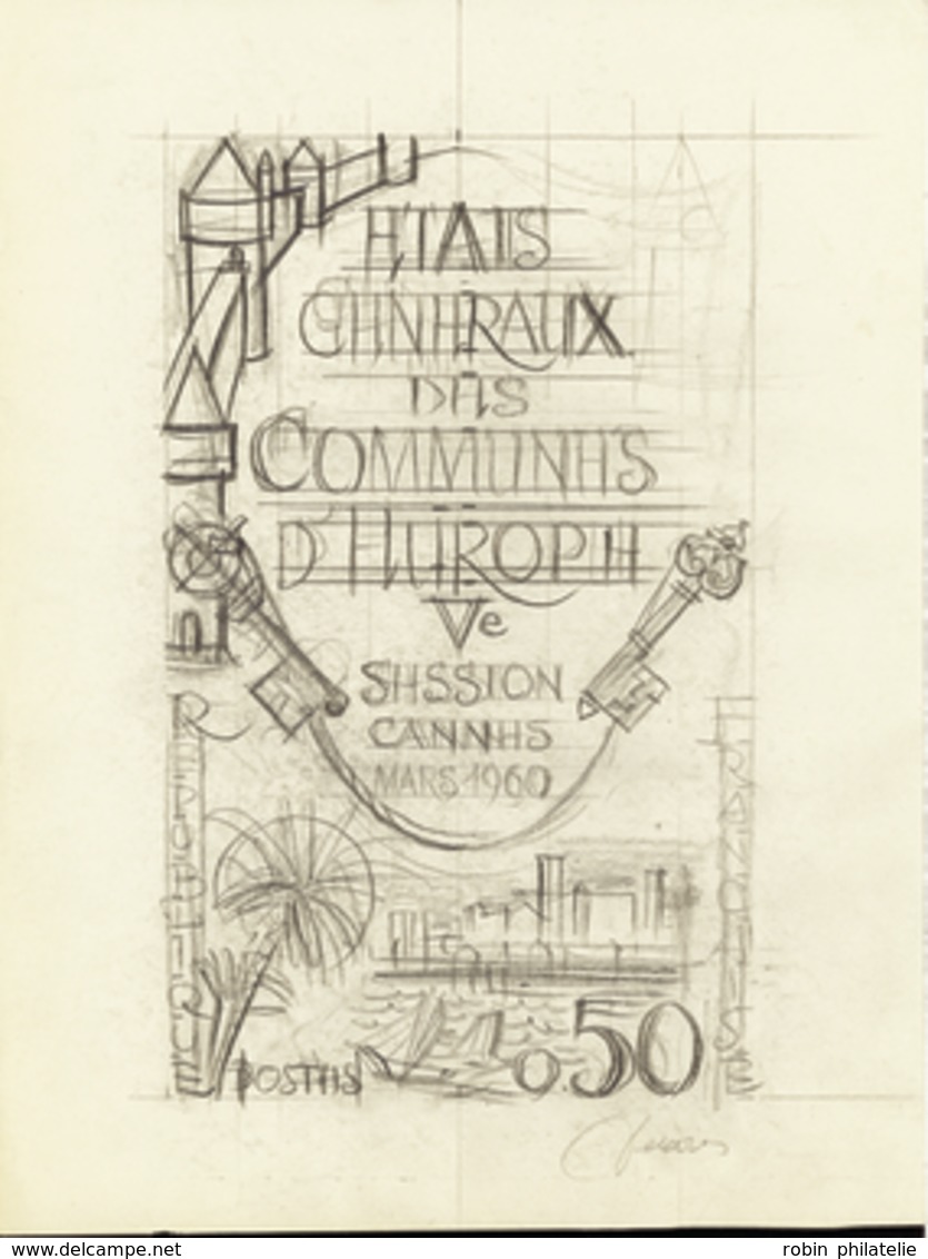 1370 N°1244 Communes D'Europe Cannes 1960 Projet Non émis Qualité: Cote: .....  - Autres & Non Classés