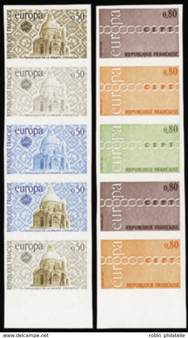 1518 N°1676 /1677 Europa 1971  2 Valeurs En Bande De 5 Bdf Qualité:** Cote: 1000  - Autres & Non Classés