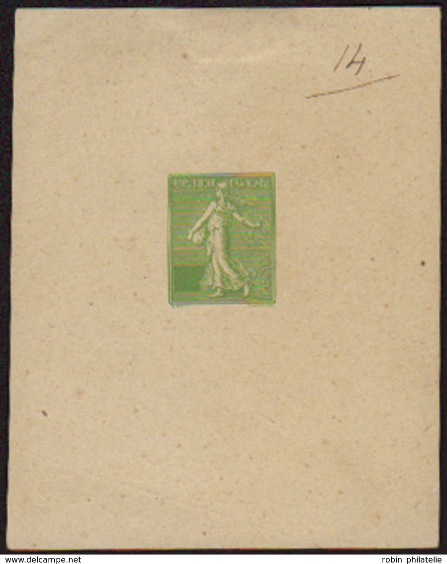 1530 N°129 Epreuve En Vert-jaune Avec Valeur Faciale évidée. - Autres & Non Classés