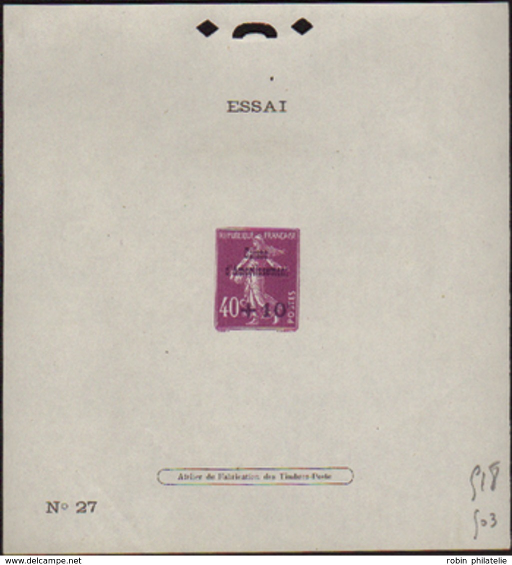 1554 N°246 Epr. D'essai De Surcharge Caisse D'amortissement N°13 - Autres & Non Classés