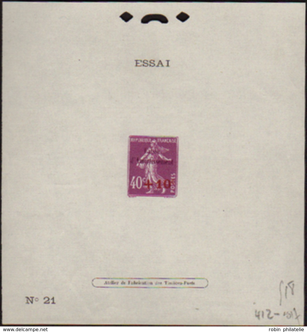 1556 N°246 Epr. D'essai De Surcharge Caisse D'amortissement N°21 - Autres & Non Classés