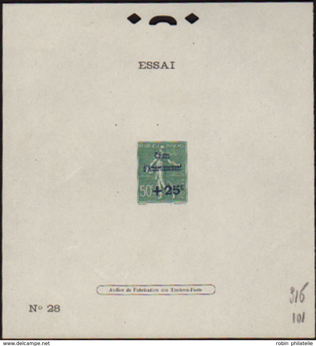 1557 N°247 Epr. D'essai De Surcharge Caisse D'amortissement N°28 - Altri & Non Classificati