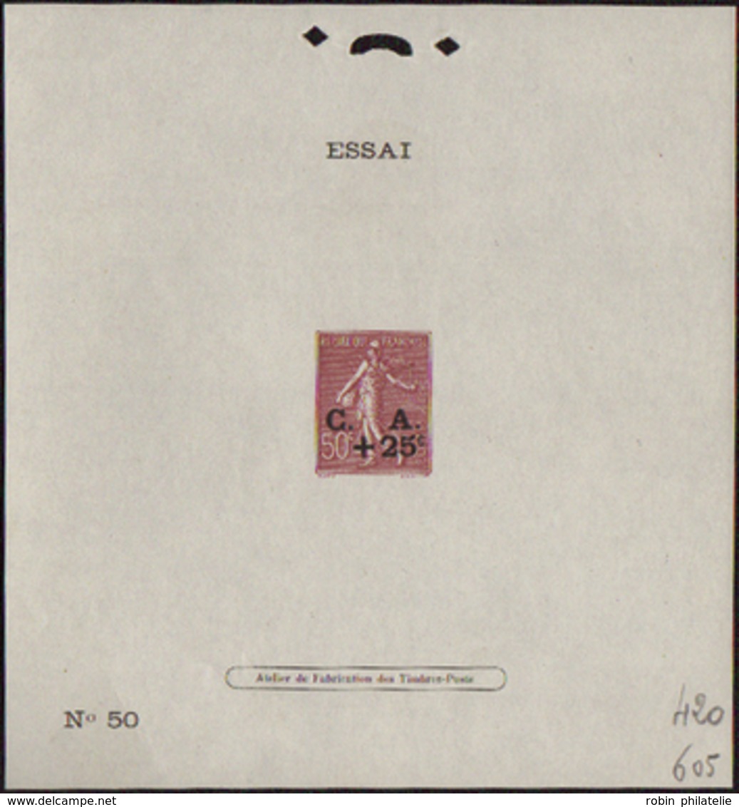 1558 N°247 Epr. D'essai De Surcharge Caisse D'amortissement N°50 - Autres & Non Classés