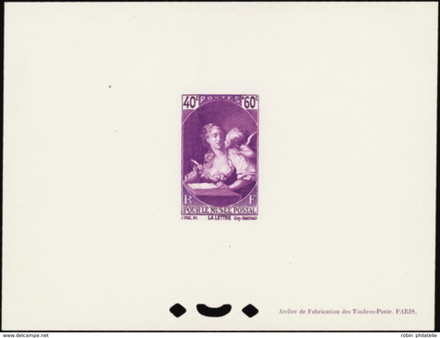 1569 N°446 Musée Postal épreuve De Luxe Violet Petit Format Cote: 350  - Autres & Non Classés