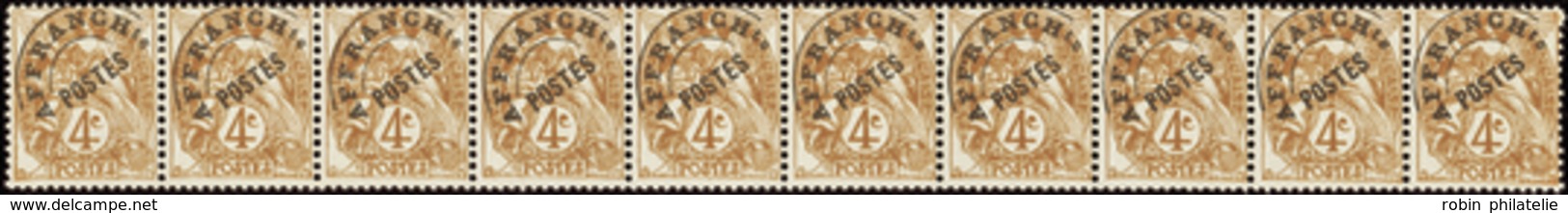 1894 N°42 4c Blanc Type II Bde De 10  1ex Point Entre "F"et"R" Qualité:** Cote: 6000  - Roulettes