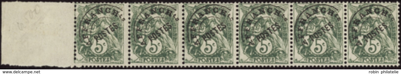 1897 N°43 5c Blanc Préoblitéré Bande Horizontale De 6t (1ex*) Qualité:** Cote: 775  - Roulettes