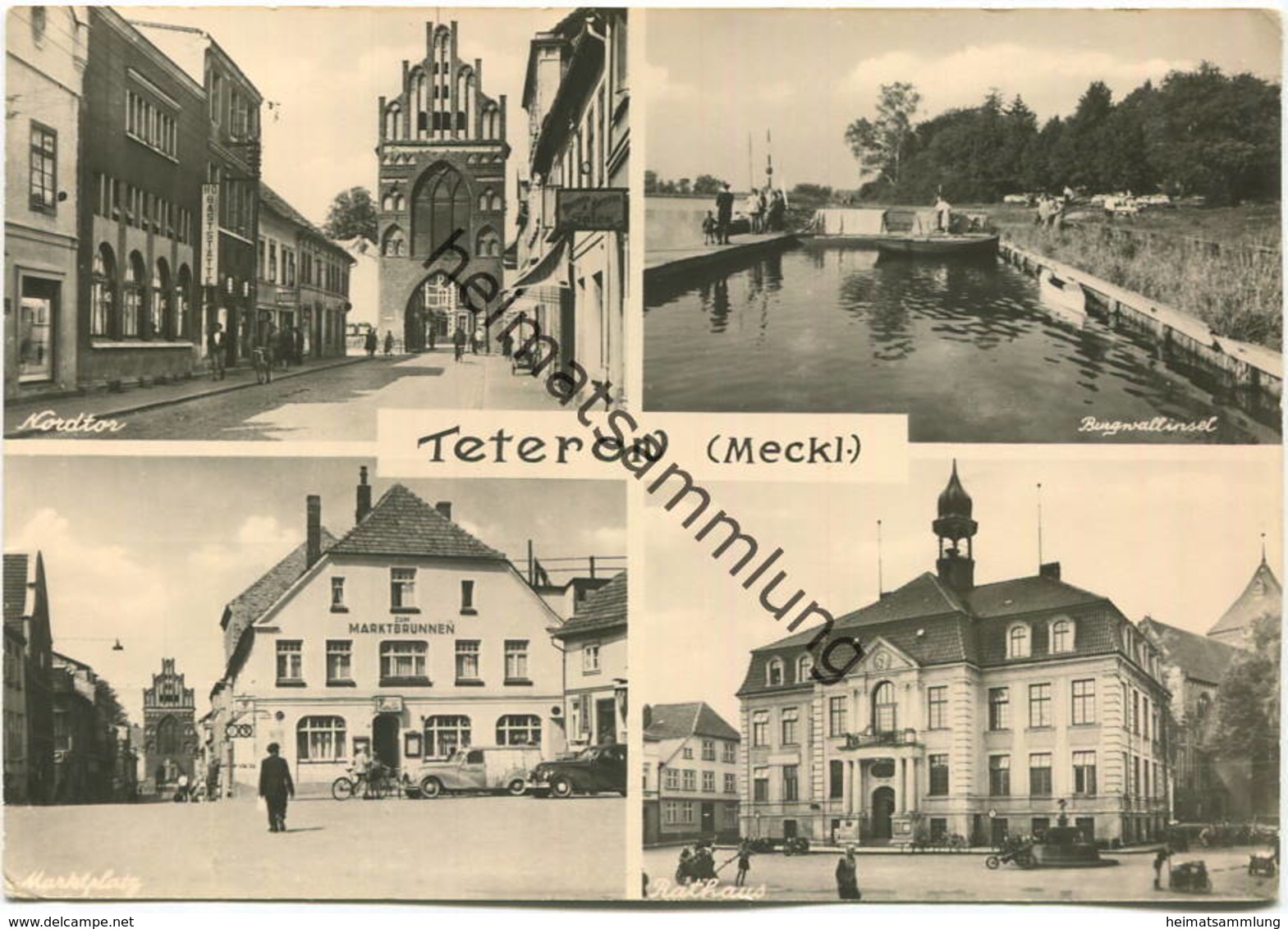 Teterow - Marktplatz - Rathaus - Nordtor - Foto-AK Grossformat 60er Jahre - Verlag Robophot Bestensee - Teterow