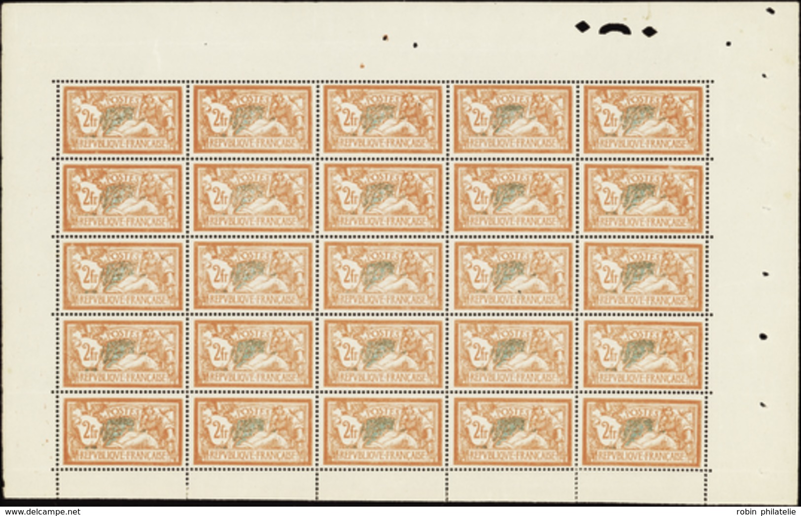 2443 N°145 2f Merson Feuille De 25 Timbres TB Centrés Qualité:** Cote: 6560  - Millésimes