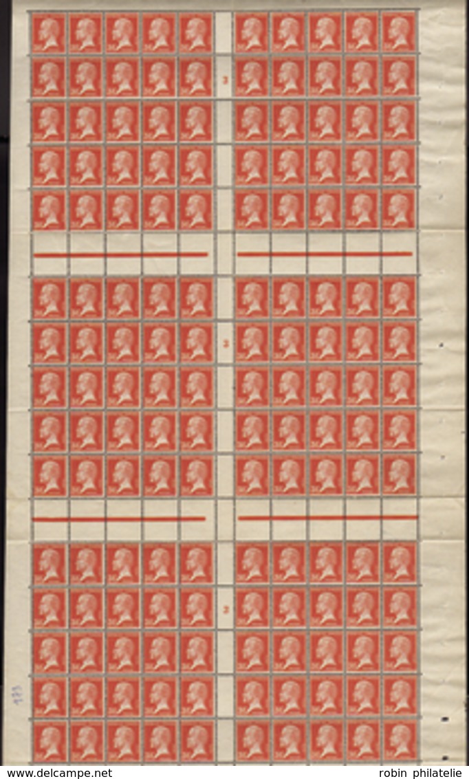 2449 N°173 30c Pasteur Feuille De 150 Timbres (froissures Sur 7ex) Qualité:** Cote: 255  - Millésimes