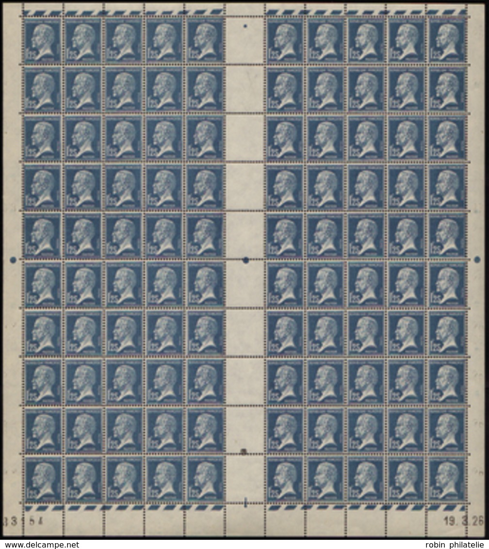 2452 N°180 1f25 Pasteur Feuille De 100 Timbres CD 19-3-26 Qualité:** Cote: 5100  - Millésimes