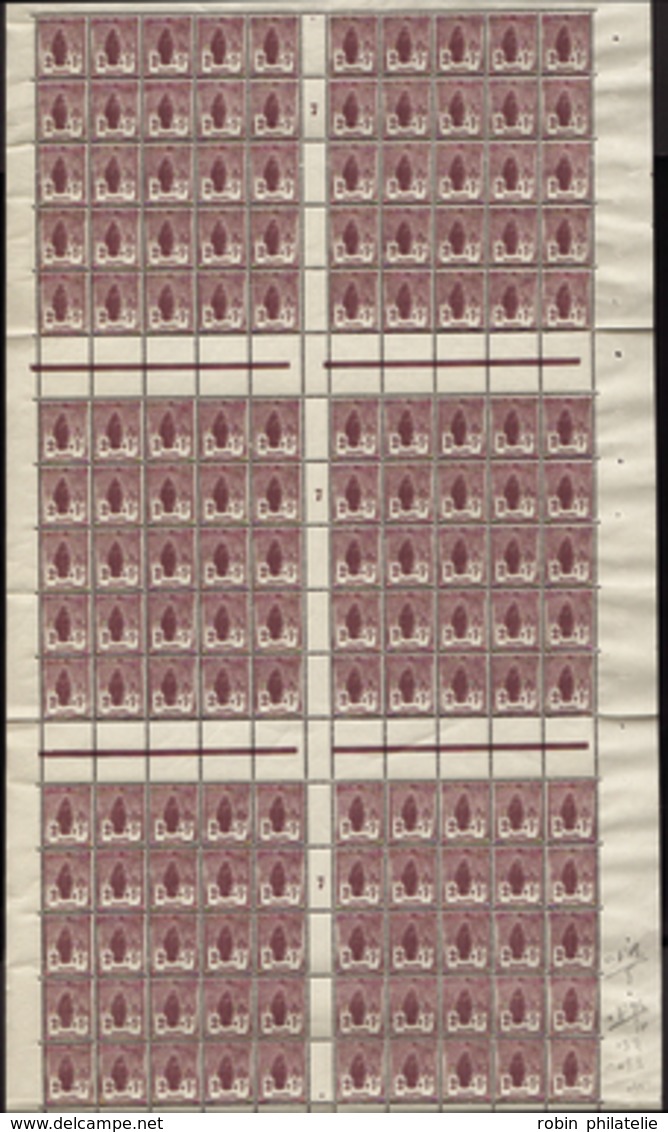 2453 N°229 2c+1c Orphelins Feuille De 150 Timbres Mill 7 Qualité:** Cote: 750  - Millésimes