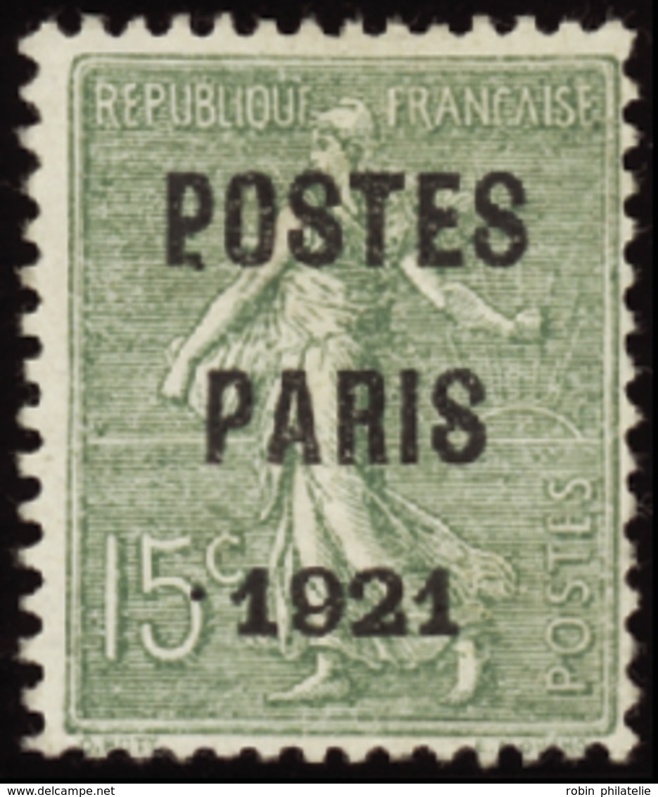 2539 N°28 15c Semeuse Lignée "Postes Paris 1921" Qualité:(*) Cote: 200  - Altri & Non Classificati