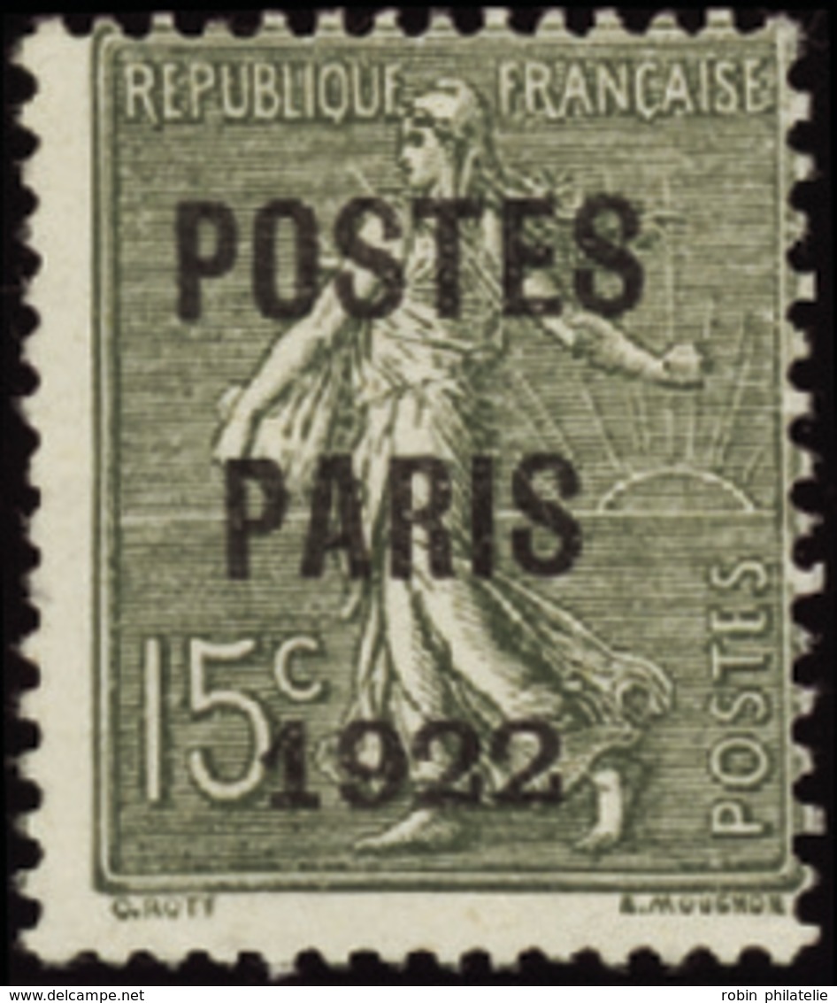 2541 N°31 15c Semeuse Lignée "Postes Paris 1922" Qualité:(*) Cote: 500  - Autres & Non Classés