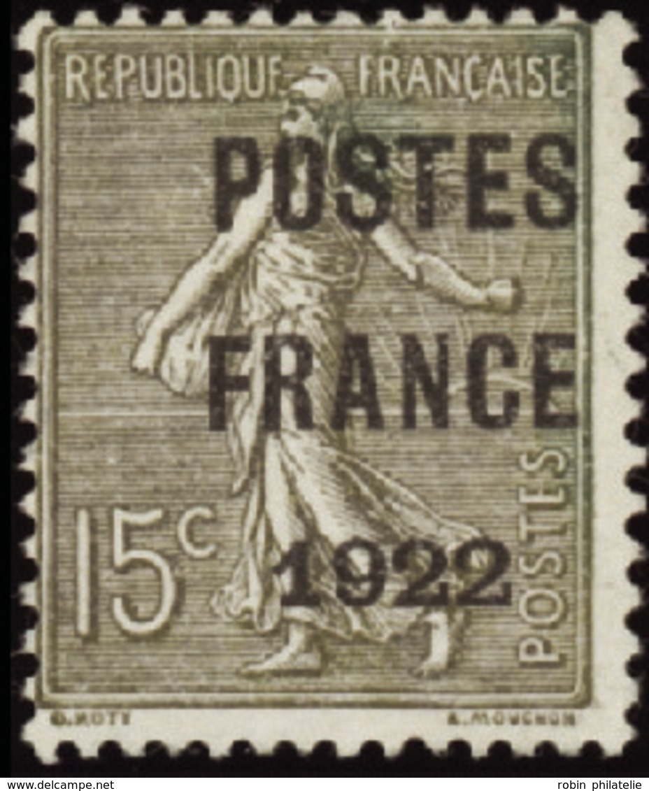 2546 N°37 15c Semeuse Lignée "Postes France 1922" Qualité:(*) Cote: 700  - Autres & Non Classés