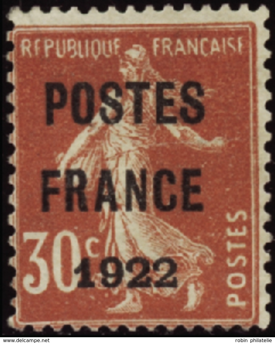 2548 N°38 30c Semeuse Rouge "Postes France 1922" Qualité:(*) Cote: 875  - Autres & Non Classés