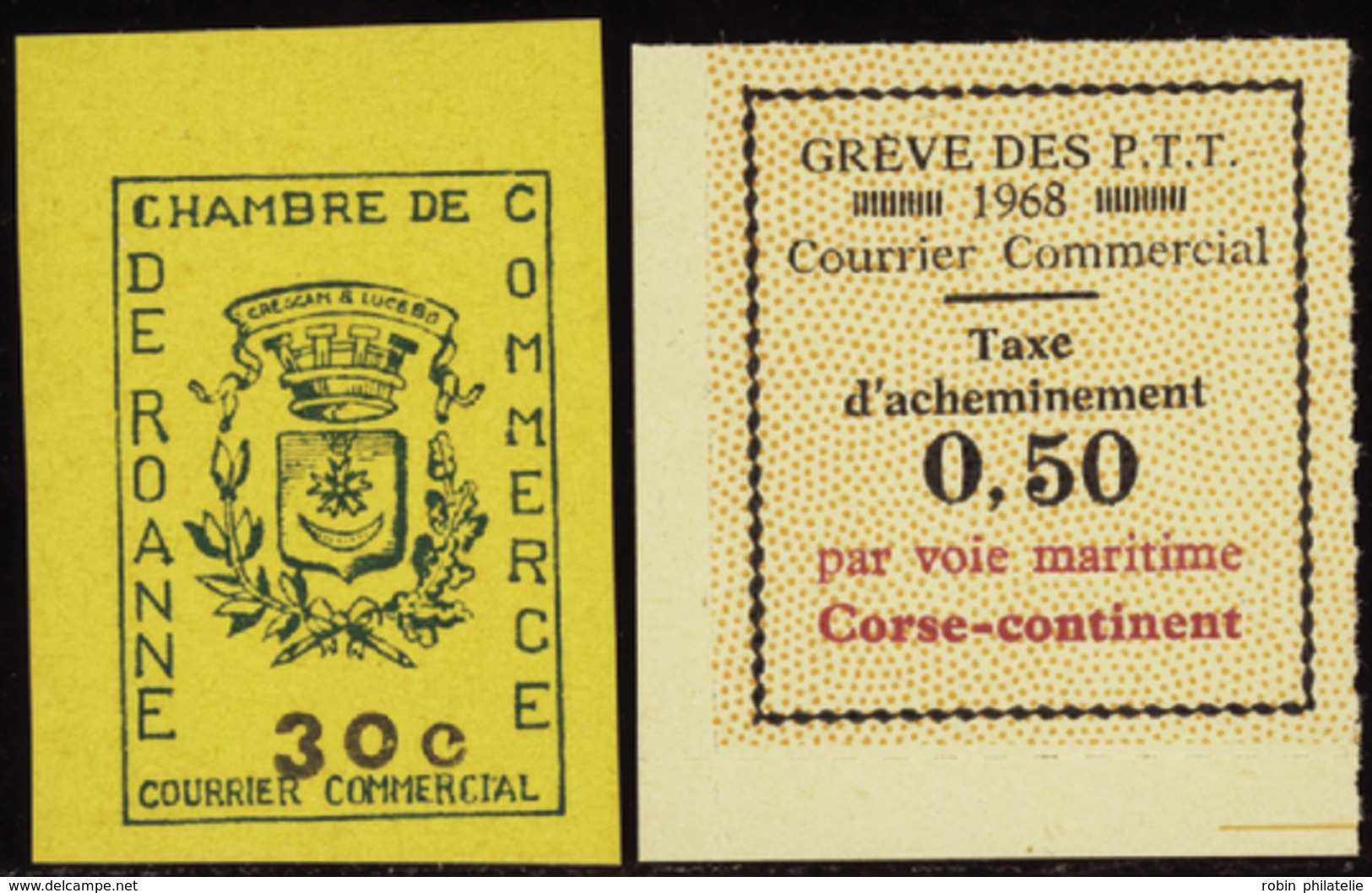 2761 1968  Roanne + Corse-continent 2 Valeurs Qualité:** Cote: 105  - Autres & Non Classés