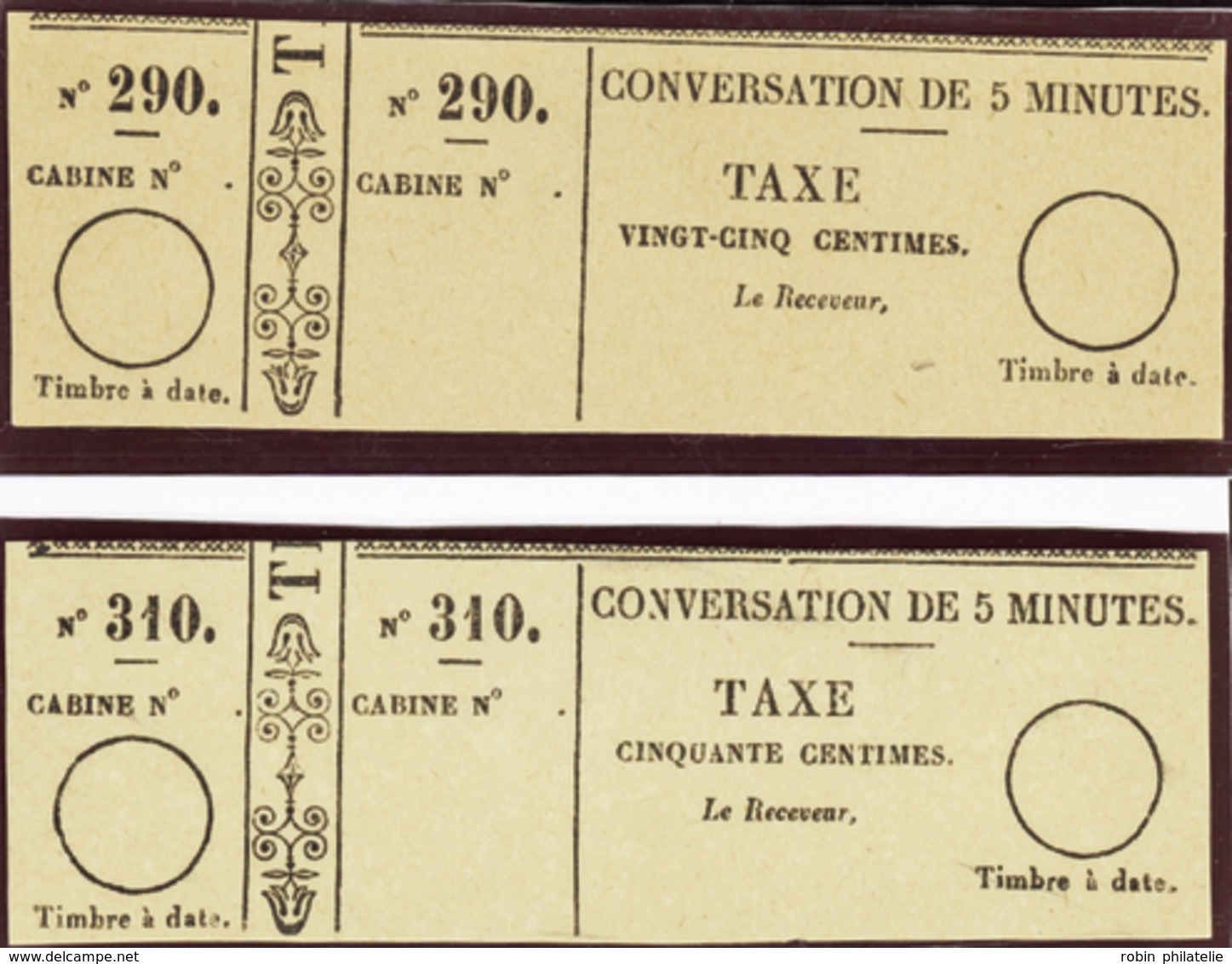 2870 N°1 /2  25c Et 50c Noir Sur Bulle Qualité: Cote: 4500  - Télégraphes Et Téléphones