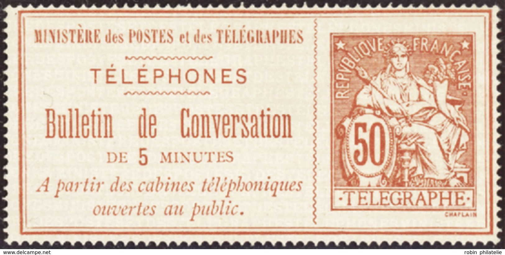 2872 N°4 50c Rouge Sur Rose Qualité: Cote: 350  - Télégraphes Et Téléphones