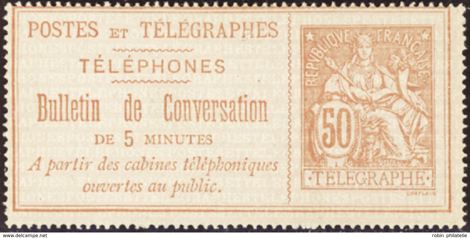 2874 N°9 50c Rouge Sur Rose Qualité: Cote: 200  - Télégraphes Et Téléphones