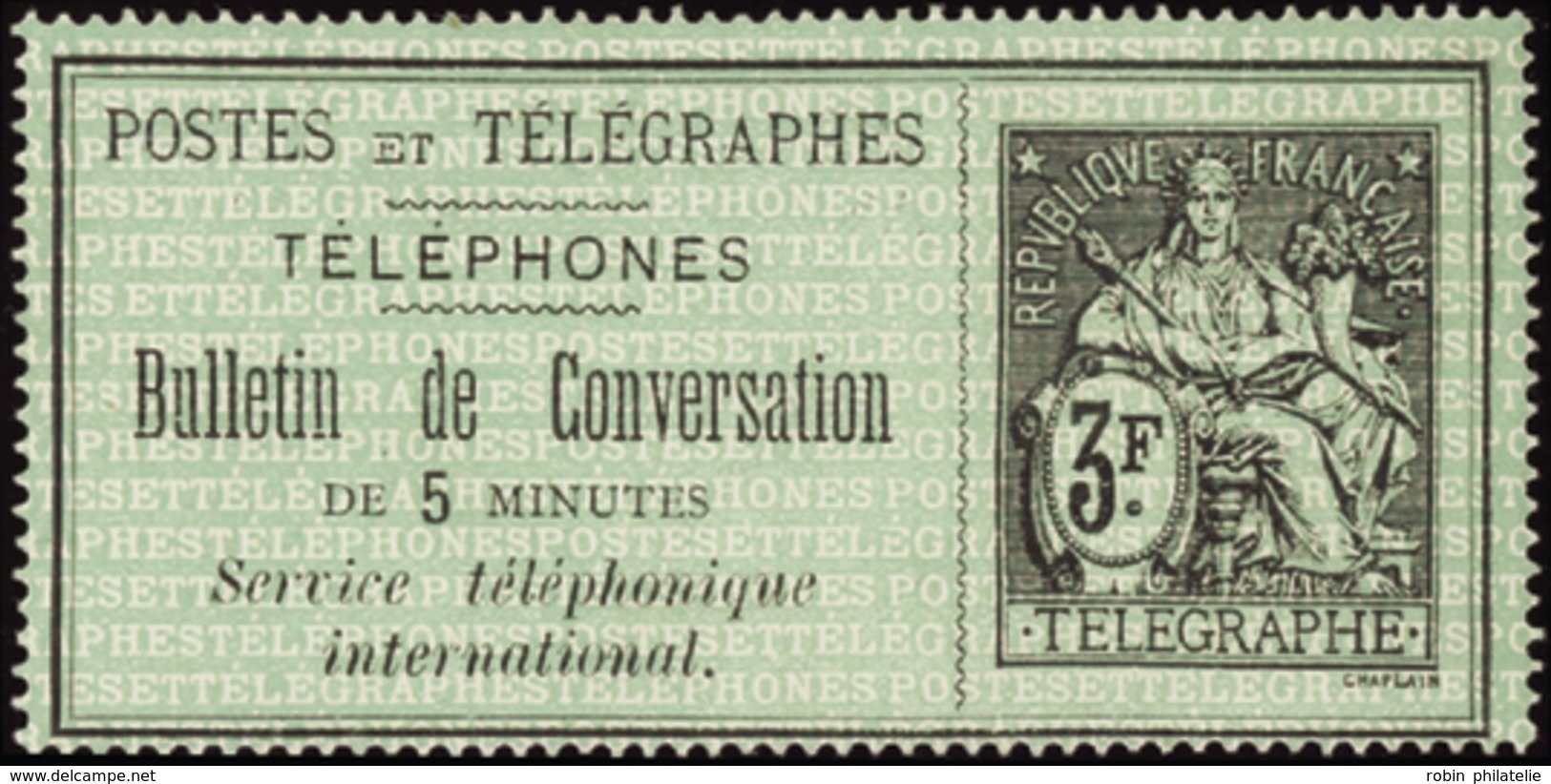 2875 N°11 3f Noir Sur Vert Qualité: Cote: 500  - Télégraphes Et Téléphones