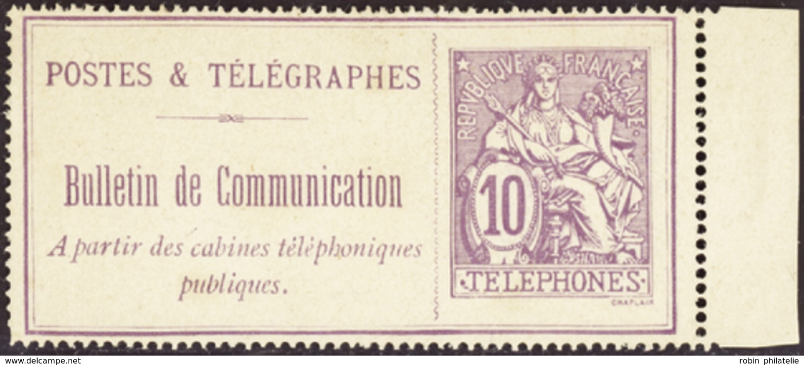 2880 N°22 10c Violet Qualité: Cote: 95  - Télégraphes Et Téléphones